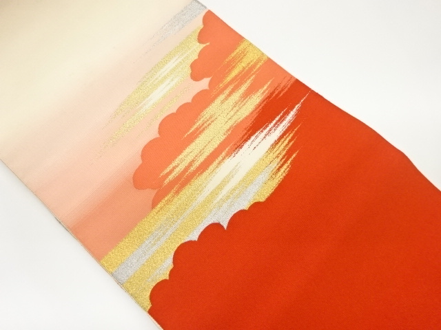 綴れ雲に霞模様織出し名古屋帯